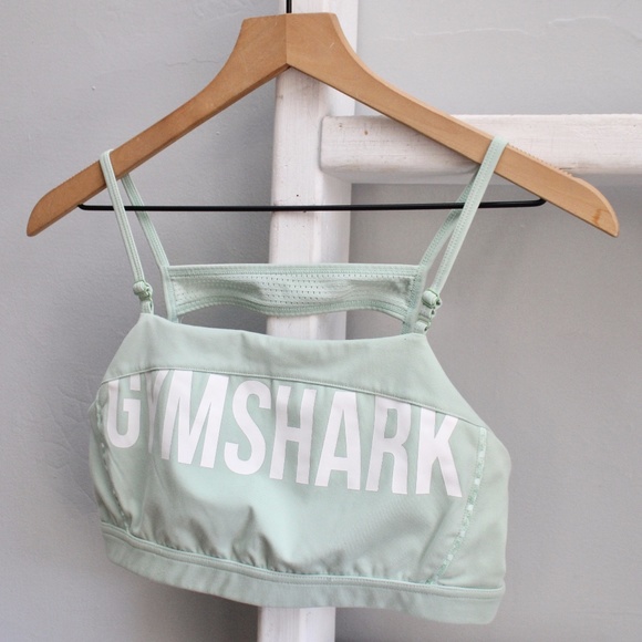Gymshark Green Logo Recess Sports Bra Size Medium - Picture 3 of 8